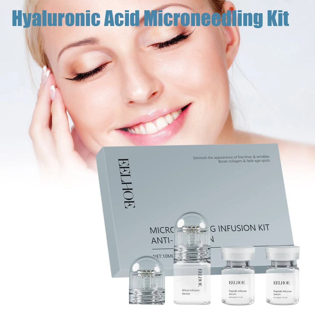Hyaluronic Acid Facial Kit Hydrating Serum Roller Delicate Firming Facial Skin Smoothing Nourishing Skin Daily Care Essence Set